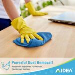 AIDEA Microfibre Cleaning Cloth Lint Free Washable Pack of 8 30x30cm – Retro-tri Color - Image 3