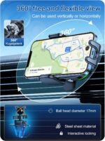 Auckly Wireless Car Charger, [Electromagnetic Sense] Qi 15W Fast in Car Wireless Charger Automatic Sensor Phone Holder – Black - Image 10