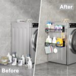 Aufworld Magnetic refrigerator-side storage shelf – Black – 2-pack - Image 6