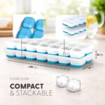 KEPLIN silicone ice-cube trays with lids, 2 pack, blue and white – Blue/White - Image 2