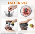 Ibergrif pull-cord manual food chopper – 500ml Black - Image 6