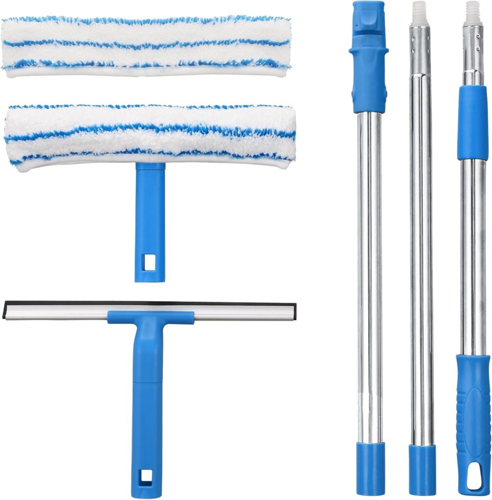Mitclear Telescopic window washer and squeegee – 57 IN – Blue