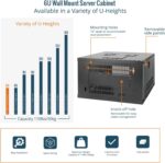 Wall-mount network equipment cabinet – 6U Glass Door – Black - Image 5