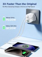 Aioneus Four-port 40W USB-C/USB-A UK mains charger – White - Image 3