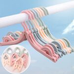 Foldable travel clothes hangers – M – 8 Pack - Green/Blue/Pink/Beige – 8-pack - Image 6