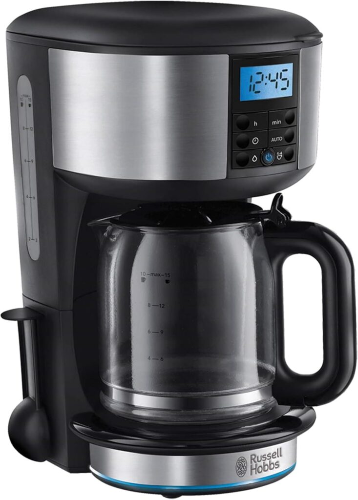 Russell Hobbs Programmable filter coffee machine – Black and Silver – 1.25 litres