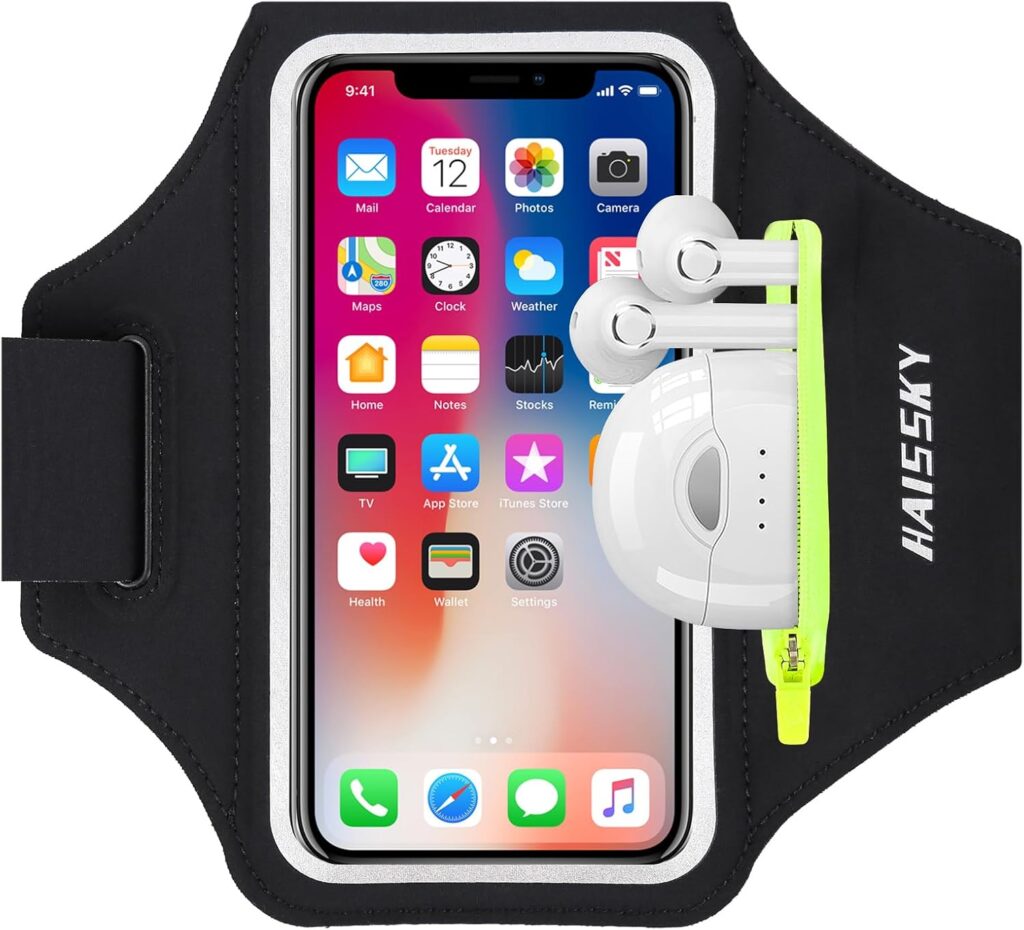HAISSKY Phone running armband – Black(Up to 6.9")