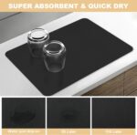 Absorbent coffee-machine mat – 40L x 30W cm – Black - Image 3
