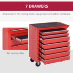 Wheeled metal drawer tool chest – 7 Drawers – Red - Image 4