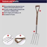 Spear & Jackson Full-size stainless-steel digging fork – Silver, Brown - Image 2