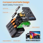 Bigfish Universal Travel Adapter, 2 USB-C, 2 USB-A, 10A Fuses, EU/UK/US/AU – 21W Standard charging, Black - Image 6
