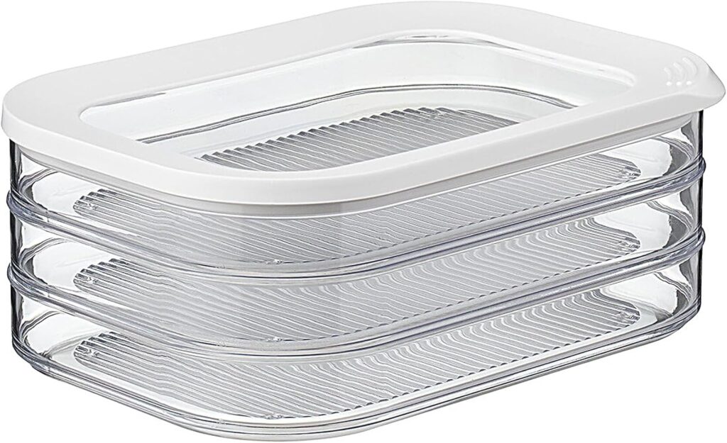 Mepal Three-layer refrigerator deli container – 3 x 550 ml – White – 1650 ml