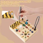 Wooden switch-and-light busy board – Brown - Image 9