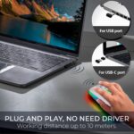 TEUREMI Wireless mouse rechargeable Dual Mode 2.4G & 5.0 Bluetooth Mouse for Laptop – Silver - Image 6