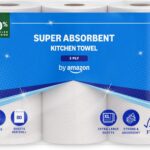 by Amazon Super Absorbent Kitchen Towel, 3 ply, 3 rolls, 80 sheets per roll – White – 3-pack