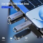 OSCOO 32GB USB Flash Drive, USB 3.1 Gen 1 Dual USB-C & USB-A Memory Stick – CU002 – silver - Image 2