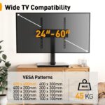 PERLEGEAR Universal Swivel TV Stand for 24-60 inch TVs up to 45kg – Black - Image 3