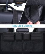 URAQT Car Boot Organiser Waterproof Kick Mats Car Organiser Seat Back Protectors – Black - Image 6