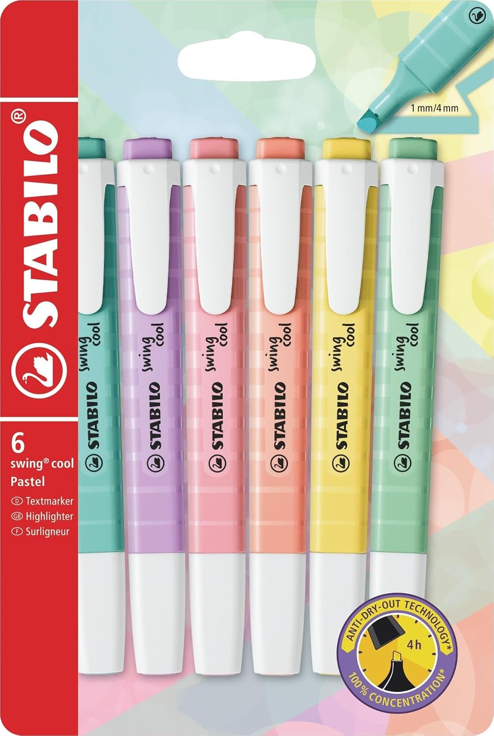 STABILO swing cool Pastel Highlighters, 6-pack STABILO swing cool Pastel Highlighters, 6-pack - Image 1