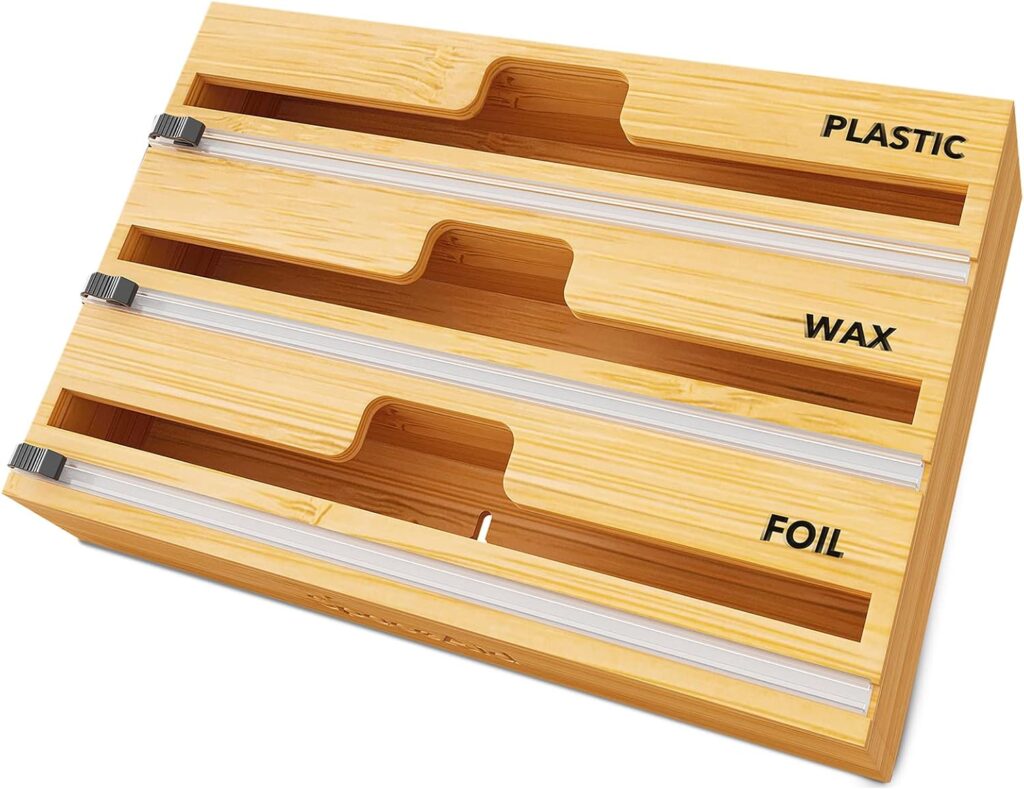 SpaceAid Three-roll wrap dispenser with cutters – Natural