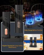 CIRCLE JOY Rechargeable empty spice-mill set – Black Set Charging Base – 110 ml - Image 6