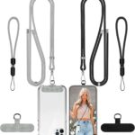 COCASES Crossbody Phone Lanyard with Tabs, 2-pack – 150 – 2 Pack Black/Grey