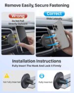 YOSH for MagSafe Car Mount Magnetic Car Phone Holder Air Vent for iPhone – ZA-KGHH-N5B5 – Black - Image 8