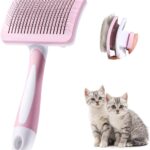 Vinabo Cat Dog Comb Brush, Cat Brush Grooming Comb – Pink