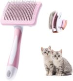 Vinabo Cat Dog Comb Brush, Cat Brush Grooming Comb – Pink