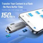 OSCOO 32GB USB Flash Drive, USB 3.1 Gen 1 Dual USB-C & USB-A Memory Stick – CU002 – silver - Image 3