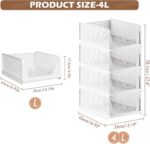 TidyIsles Open stackable wardrobe baskets – White - Image 2