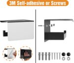 HITSLAM Wall toilet-roll holder with shelf – Matte Black + 0 Hooks - Image 2