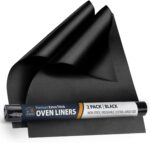 Linda's Essentials Reusable oven protector liners – 2 Pack (Medium) – Black – 2-pack