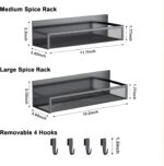 Aufworld Magnetic refrigerator-side storage shelf – Black – 2-pack - Image 2