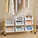 TidyIsles Open stackable wardrobe baskets – White - Image 5