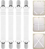 Quelcc Adjustable elastic bed-sheet clips, 4 pieces – 4pcs
