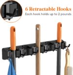 Lifewit Wall-mounted broom and mop rack – Black - Image 4