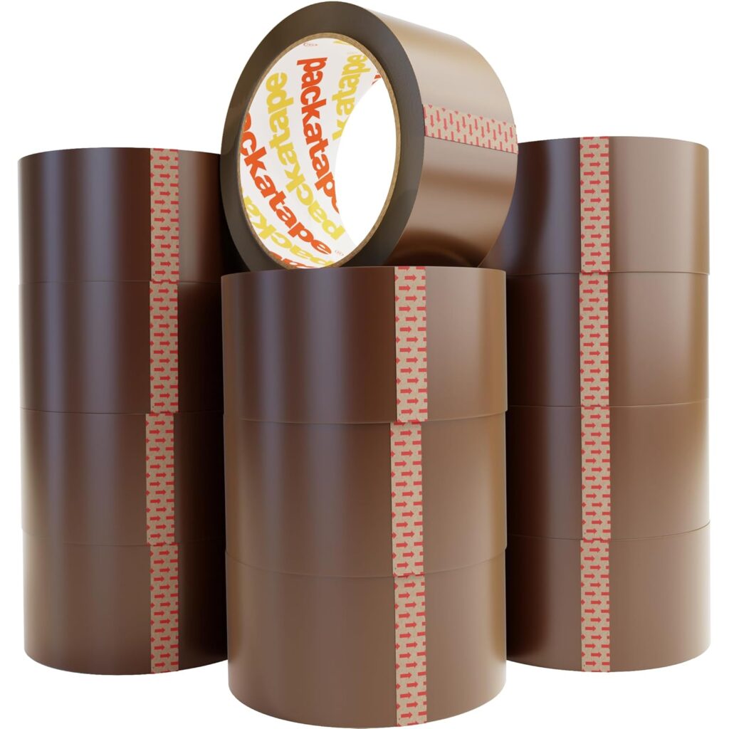 Packatape Brown parcel packing tape – 12 Rolls