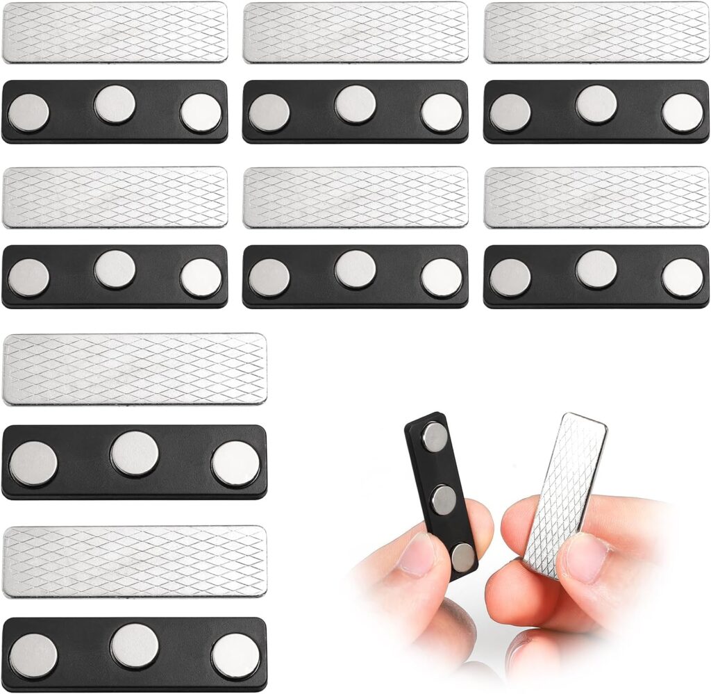 Magnetic blackout-curtain closure clips – Black, White – 8-pack