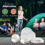 Disposable bagasse dinner plates – Large 10 inch (25 cm) – White - Image 3