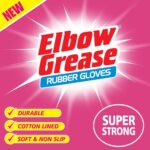 Elbow Grease pink rubber cleaning gloves medium 1 pack - Image 3