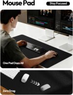 YSAGi Large desk protector mat – 60 x 35 cm – Black - Image 4