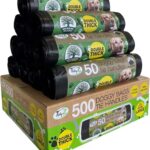 500 TidyZ Dog Poo Bags. Made from 100% Recycled Plastic. Extra Strong – Black – 5 litres – 10-pack