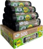 500 TidyZ Dog Poo Bags. Made from 100% Recycled Plastic. Extra Strong – Black – 5 litres – 10-pack
