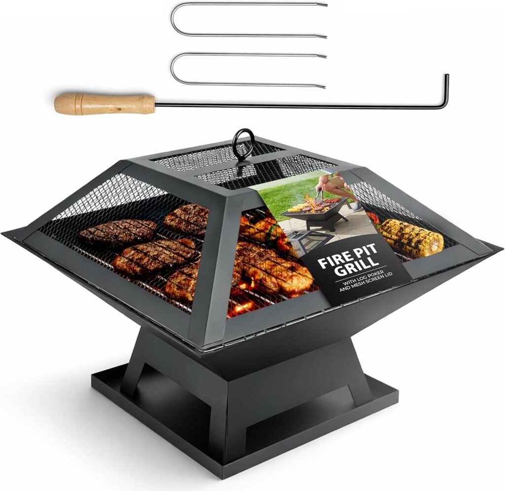 ZENO Square outdoor fire pit – Black