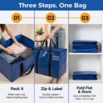 CLEARSPACE Zipped moving bags with backpack straps – Blue – 6-pack - Image 5