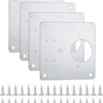 XiangJunly Cabinet hinge repair plates – Silver-4 – 4-pack