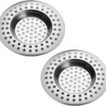 Toced Stainless Steel Kitchen Sink Strainer Plug – Silver 2 Pack