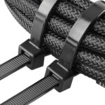 BEEWAY Black Cable Ties, 120 Pack, 3.6 mm, 100/150/200/300 mm Sizes - Image 6