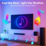 Modular RGB hexagonal light panels – Hexagon Lights – Standard 8 pieces – Multiple Colours - Image 4